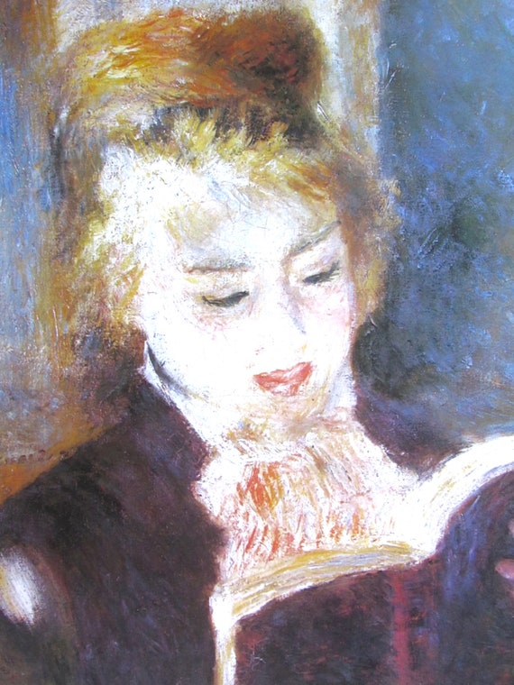 Renoir girl reading a bookla premiere sortie reproduction impressionist printcolor plate x