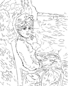 Pierre auguste renoir self portrait coloring page free printable coloring pages