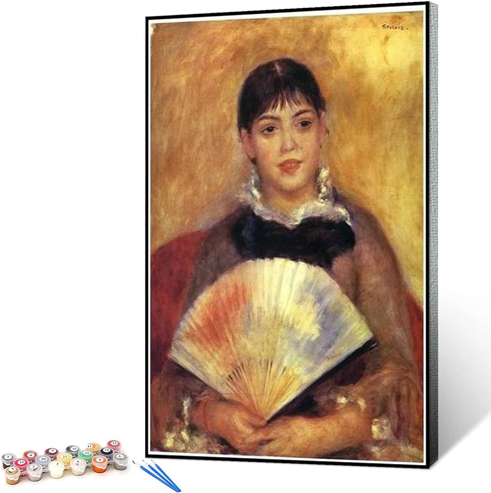 Diy paint by numbers for adults beginner painting by pierre guste renoir girl with a fan alphonsine fournaise adult coloring book xcm everything else