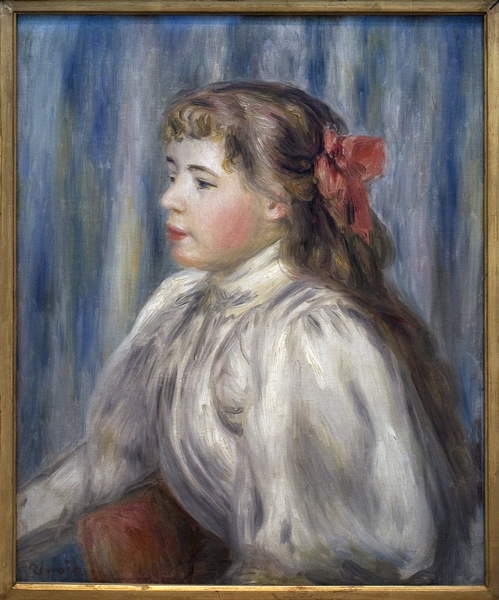 Portrait of a young girl painting by pierre auguste renoir