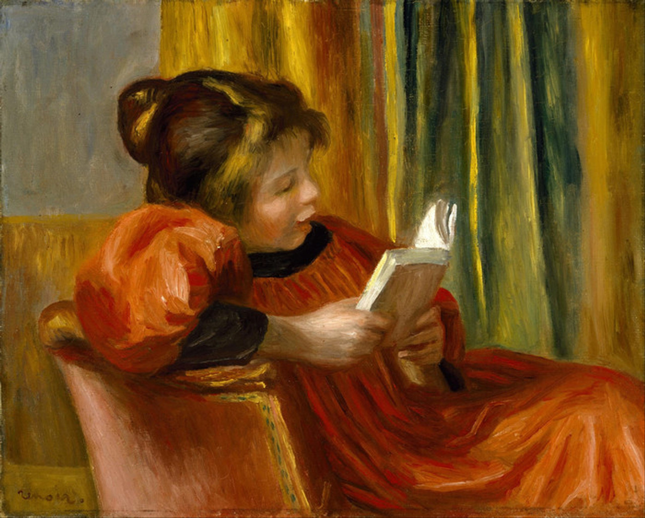 Art prints of girl reading by pierre