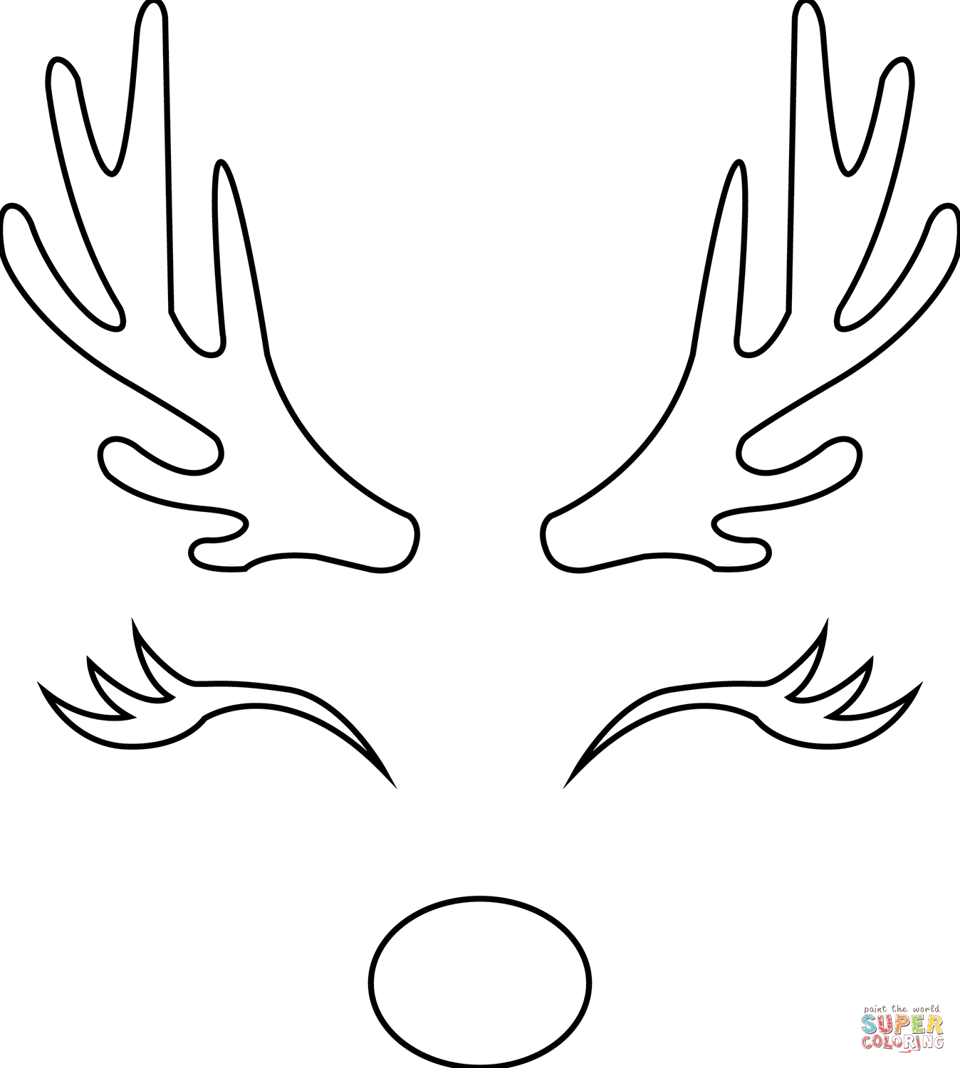 Christmas reindeer face coloring page free printable coloring pages