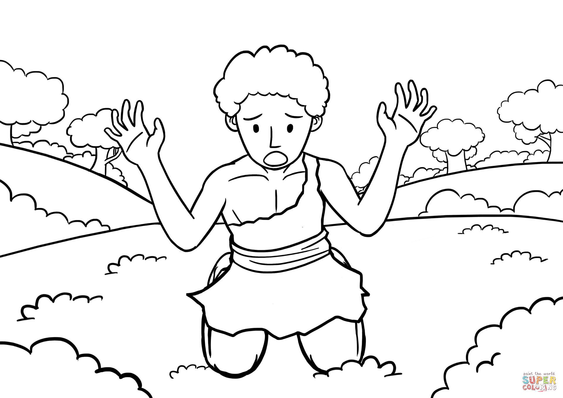Cains repentance coloring page free printable coloring pages