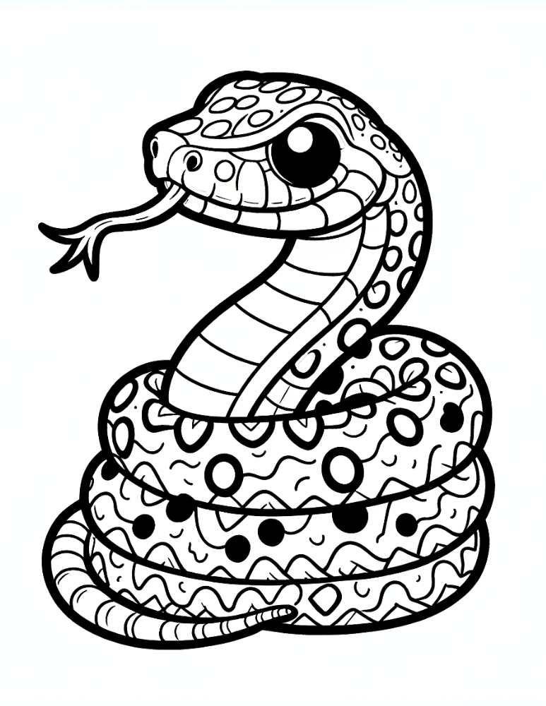 Free printable snake coloring pages