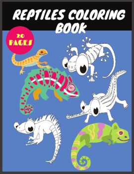 Reptile coloring book printable for kids by teacher graph tpt