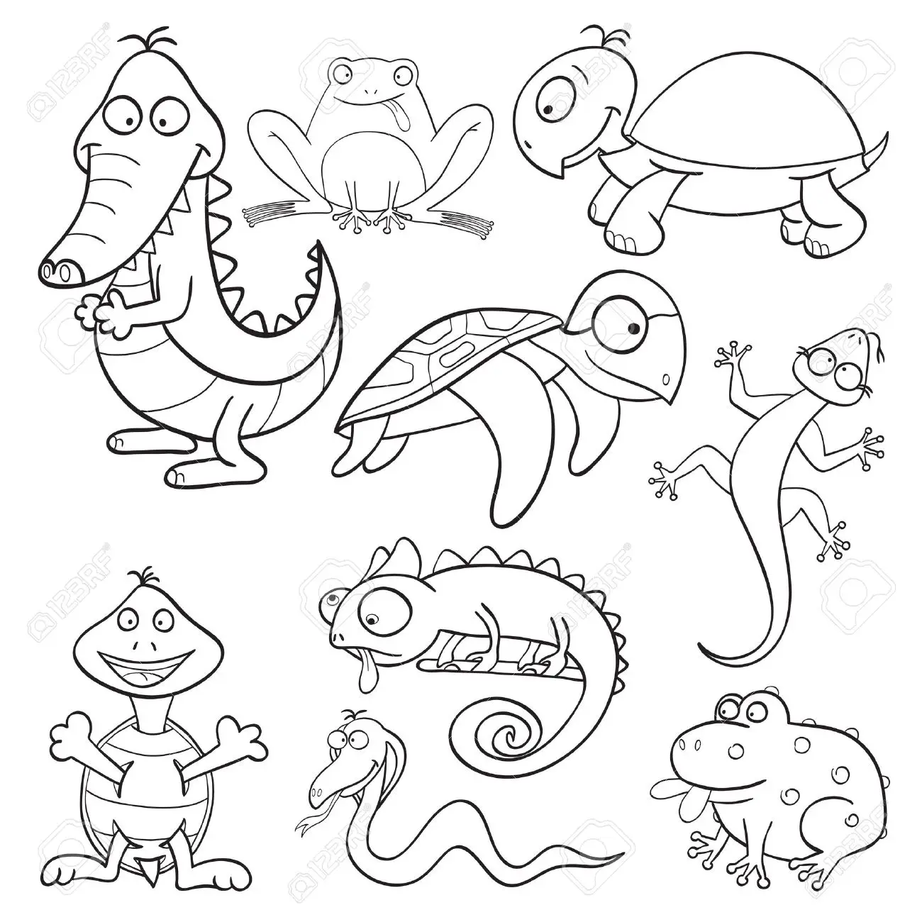 Enjoy the fun of learning with reptile coloring pages