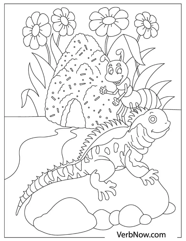 Free lizards coloring pages for download printable pdf