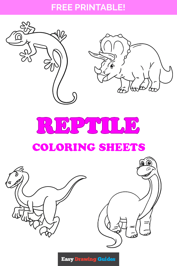 Free printable reptile coloring pages for kids