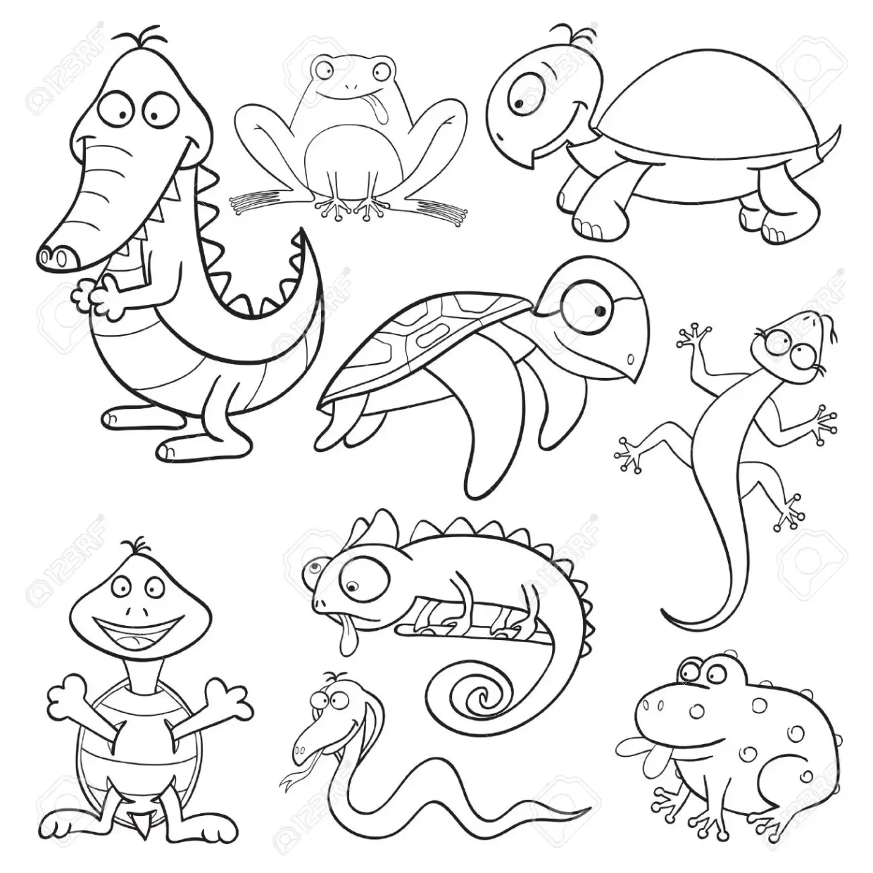 Enjoy the fun of learning with reptile coloring pages