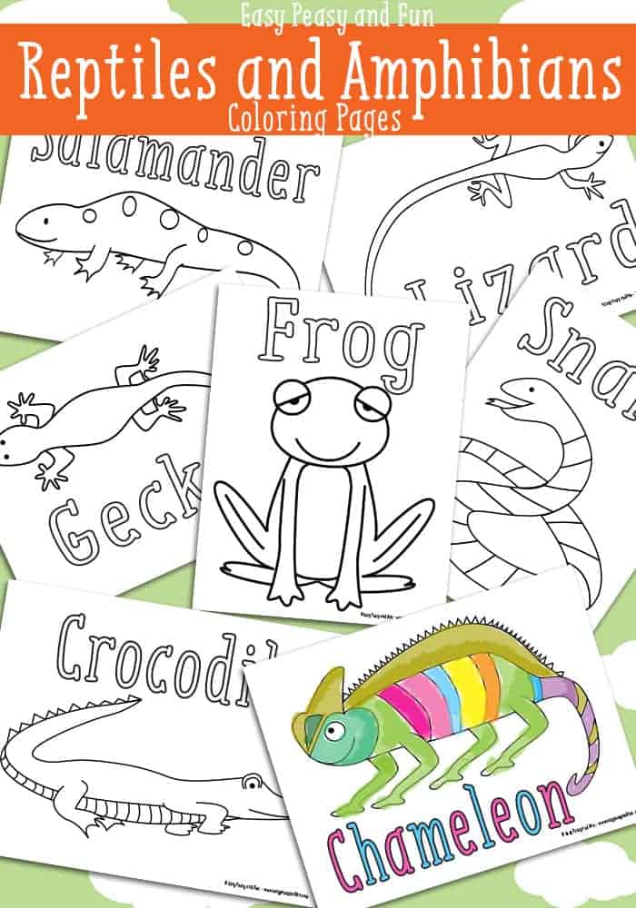 Free reptile and amphibian coloring pages