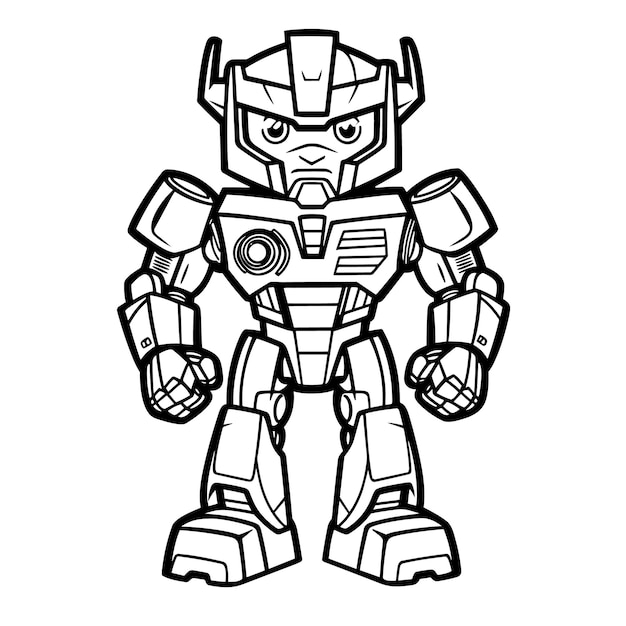 Premium vector autobot coloring pages for kid