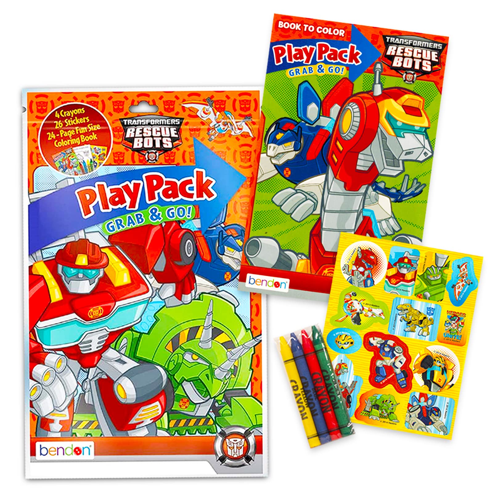 Transformers rescue bots coloring and activity book set with stickers and crayons toys games