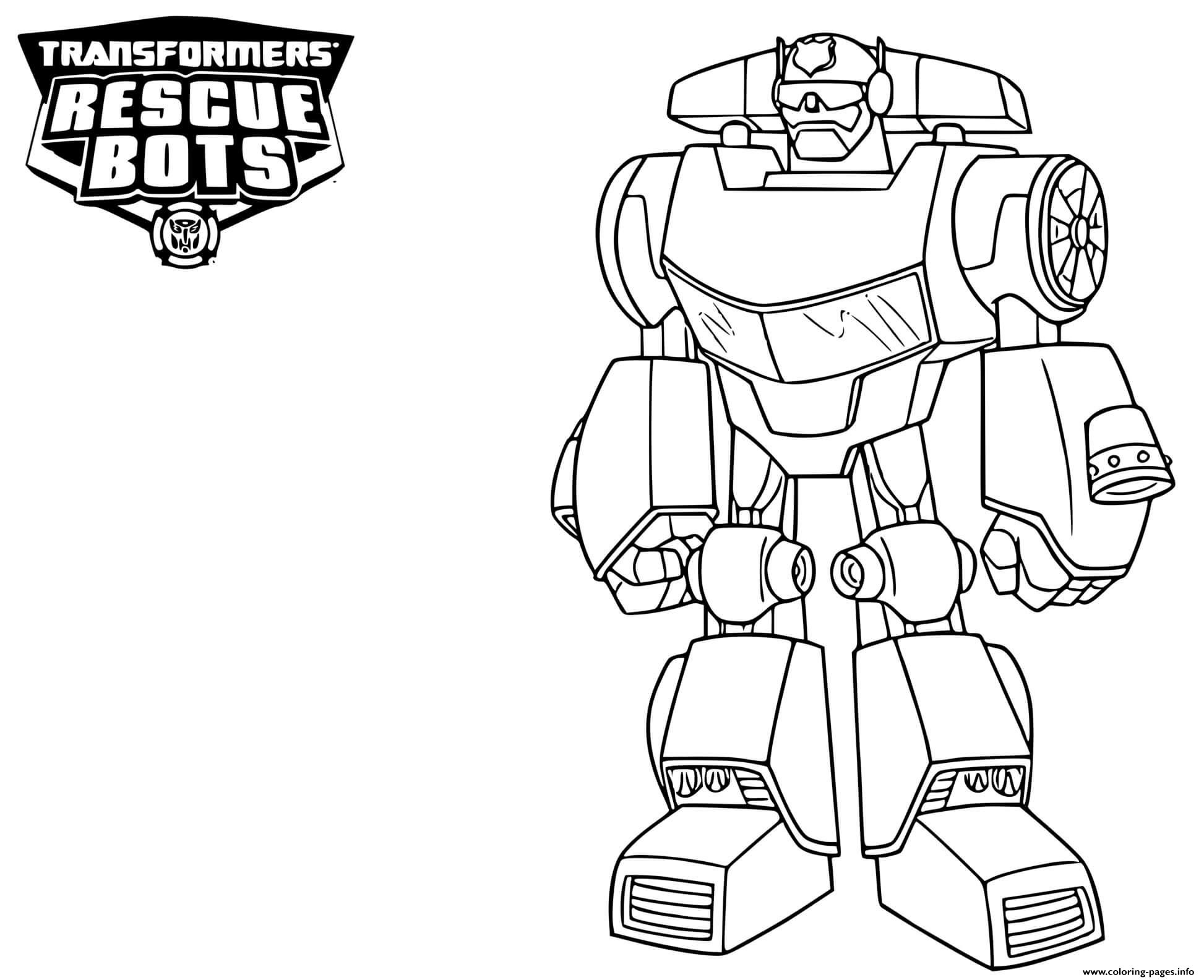 Transformers rescue bots chase coloring page printable