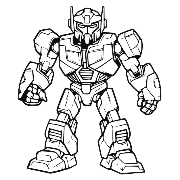 Premium vector autobot coloring pages for kid