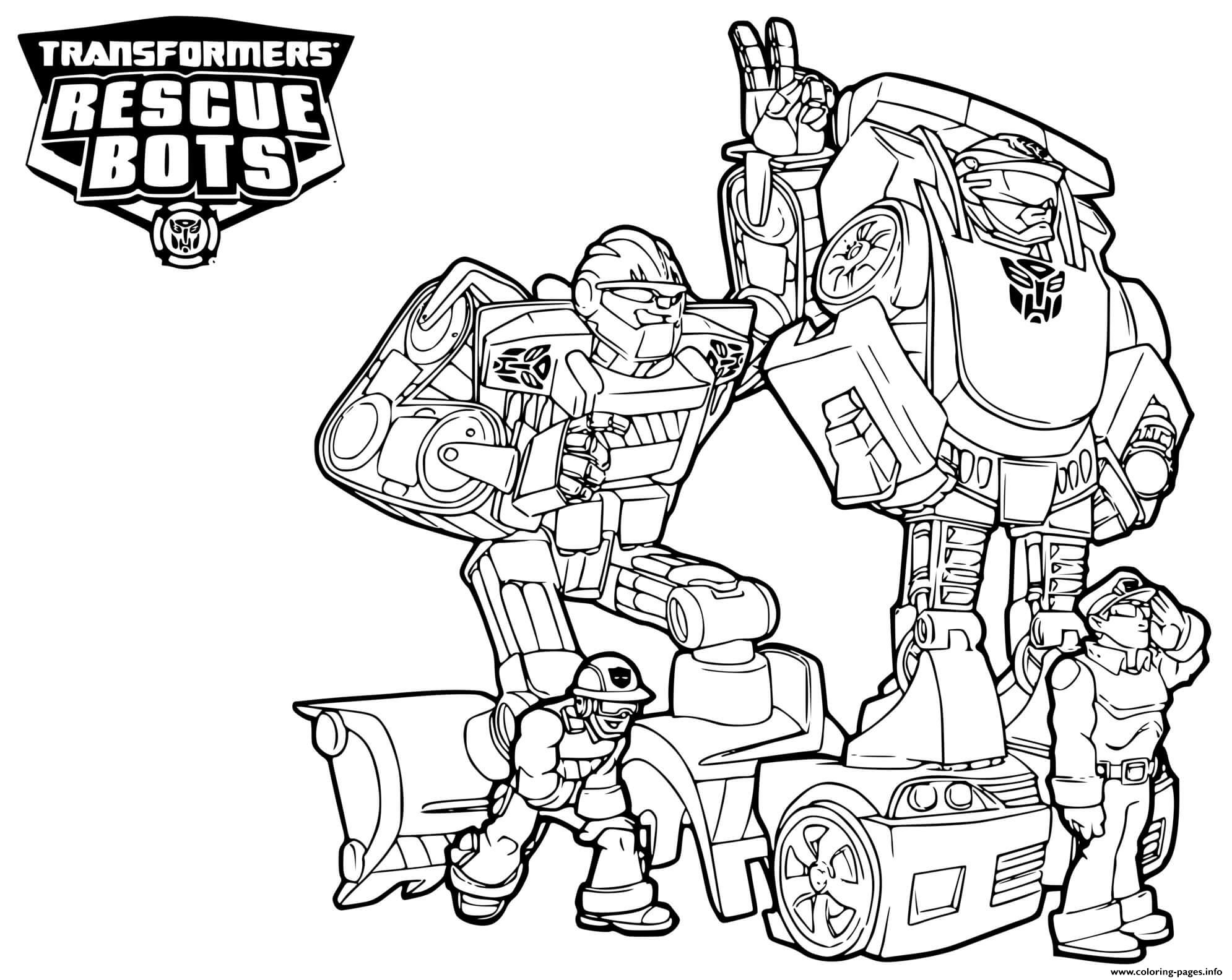 Characters from transformers rescue bots coloring page printable