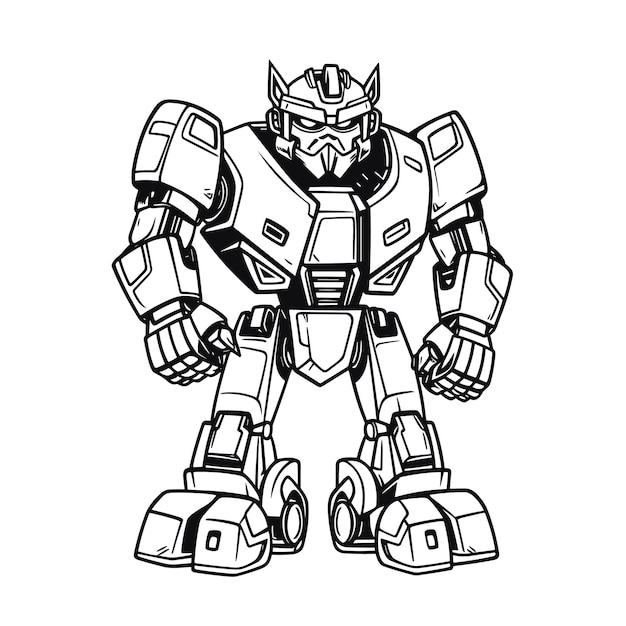 Premium vector autobot coloring pages for kid