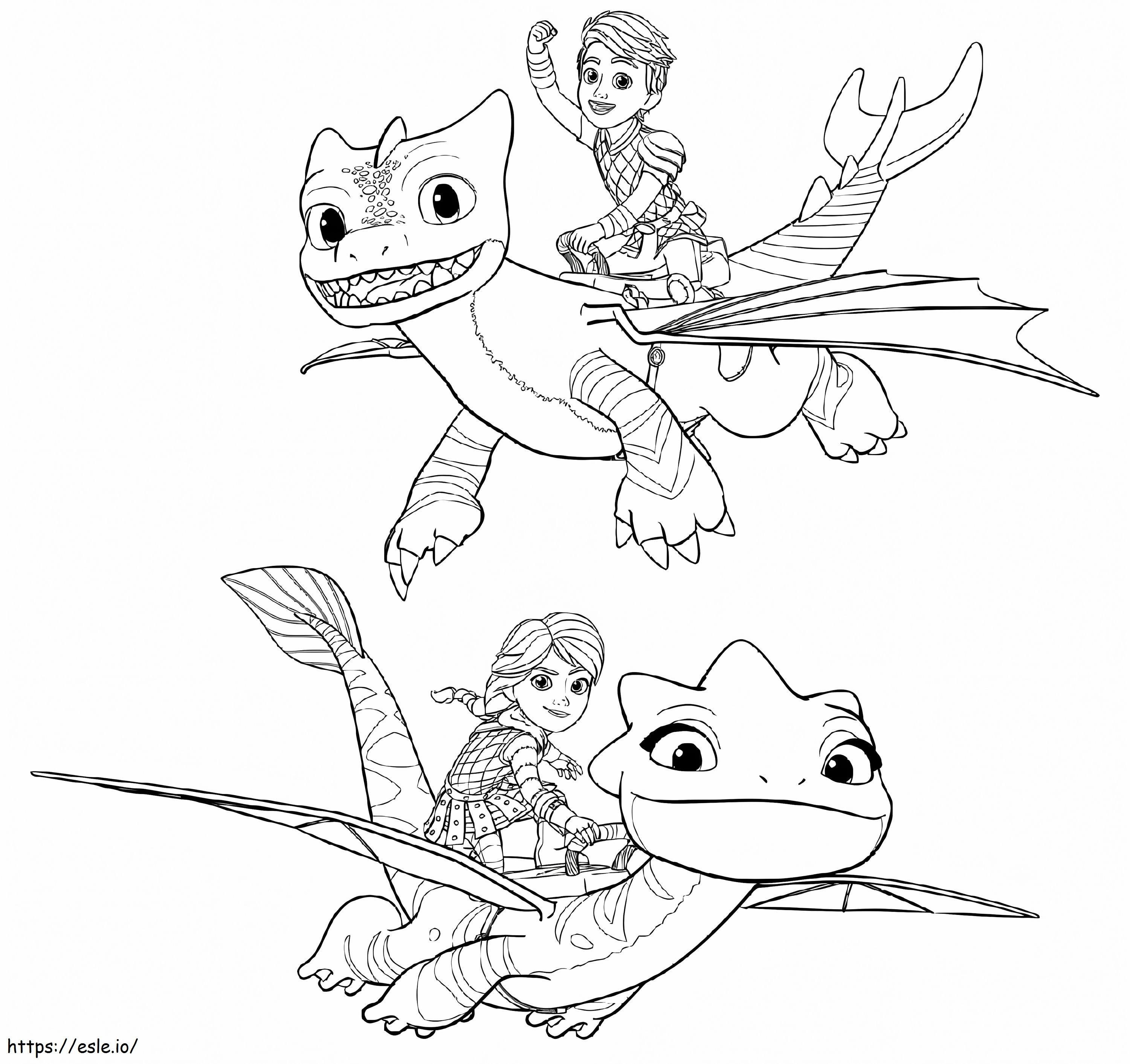 Printable dragons rescue riders coloring page