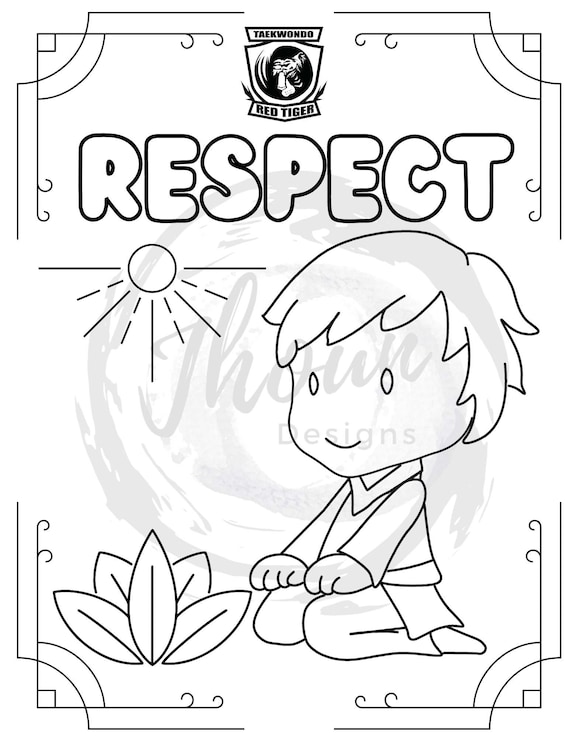 Respect coloring page instant download