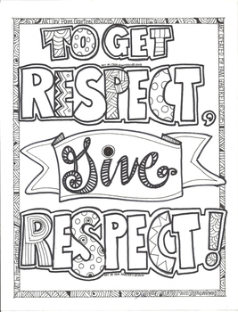 To get respect give respect character building coloring sheet tpt