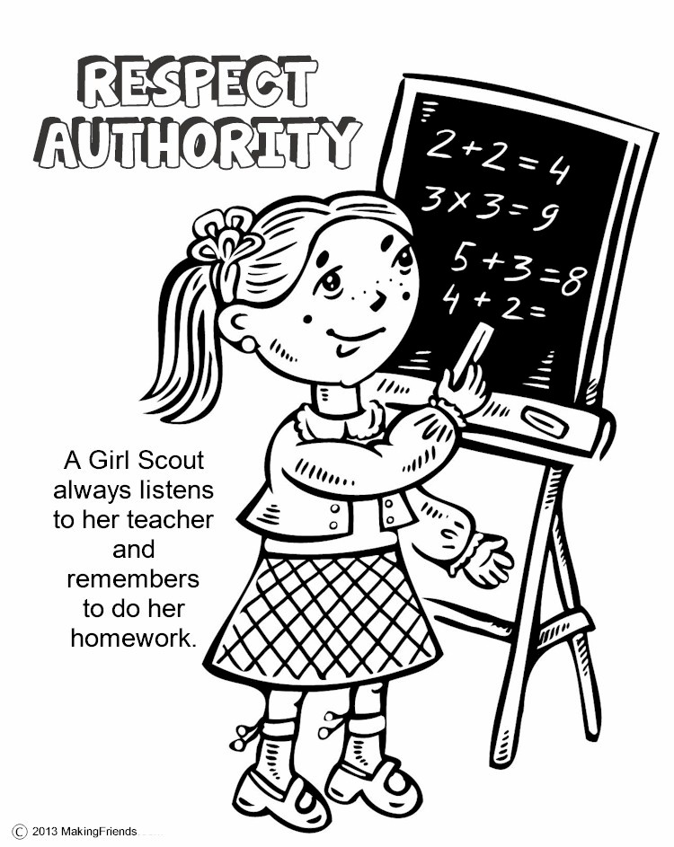 The law respect authority coloring page