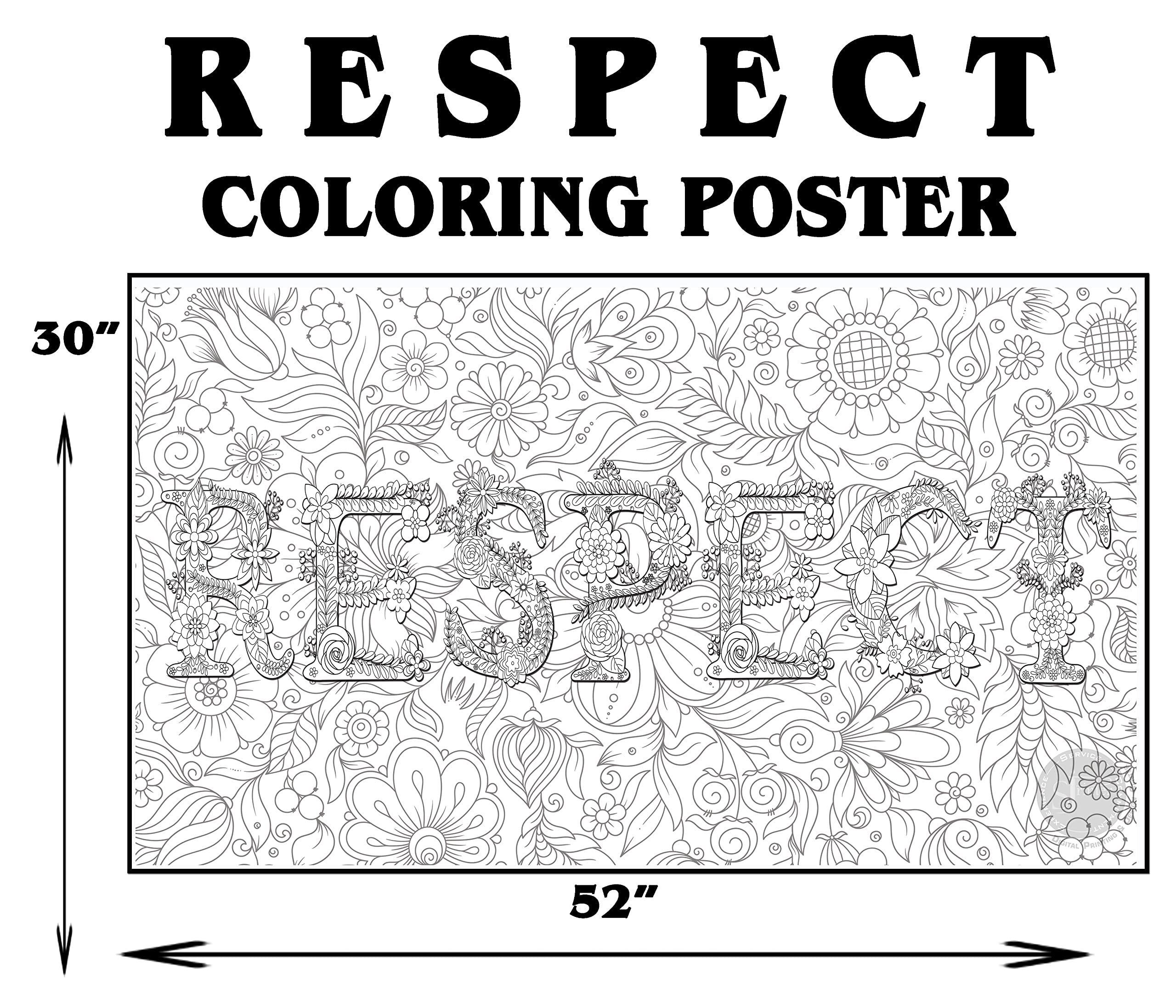 Sjprinter giant coloring poster for kids and adults