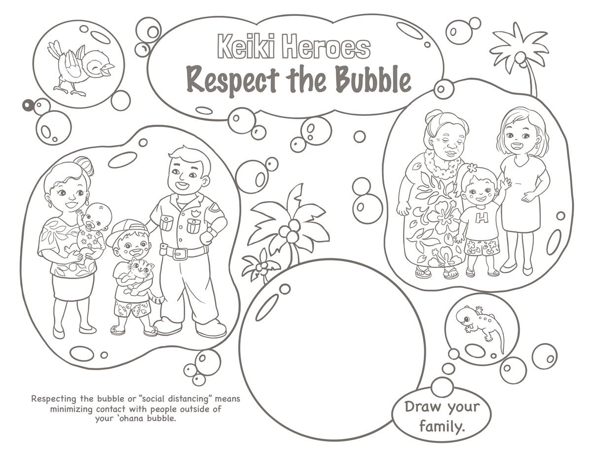 Respect the bubble coloring sheet keiki heroes