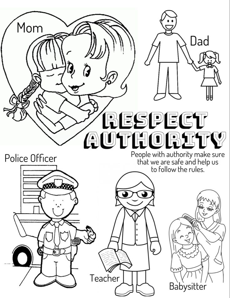 Respect authority coloring sheet girl scout daisy activities daisy girl scouts brownie girl scouts
