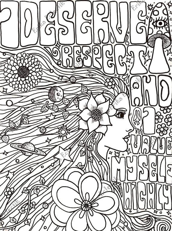 I deserve respect coloring book page mantras and affirmations uplifting activity merakimoondoodlez