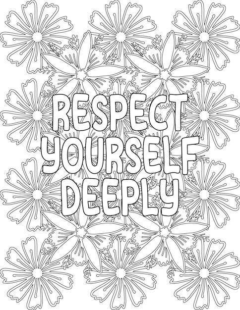 Premium vector kindness coloring pages floral coloring pages for selfacceptance for kids and adults