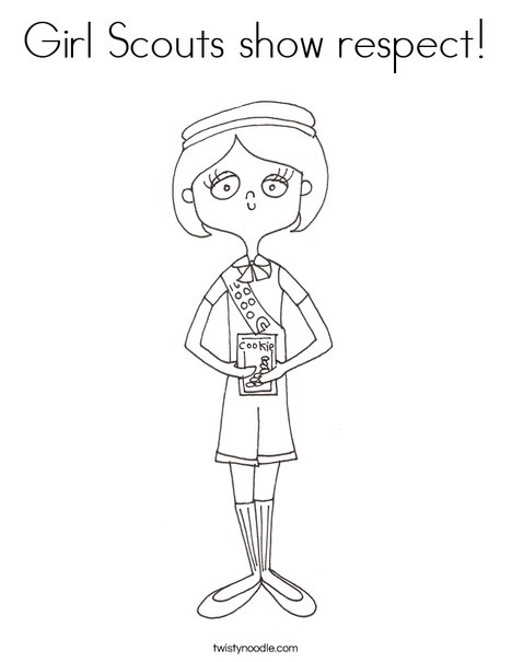 Girl scouts show respect coloring page