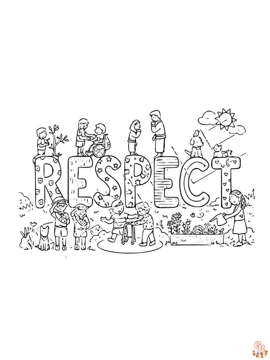 Printable respect coloring pages free for kids and adults