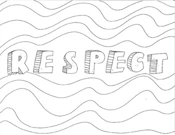 Respect character coloring page by katie richardson tpt