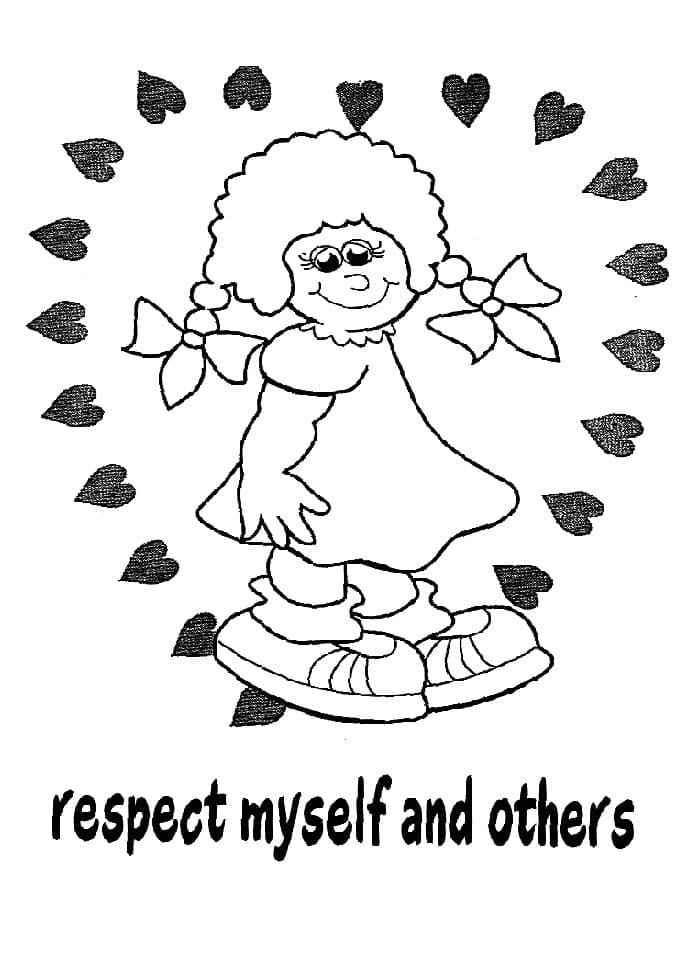 Respect myself and others coloring page