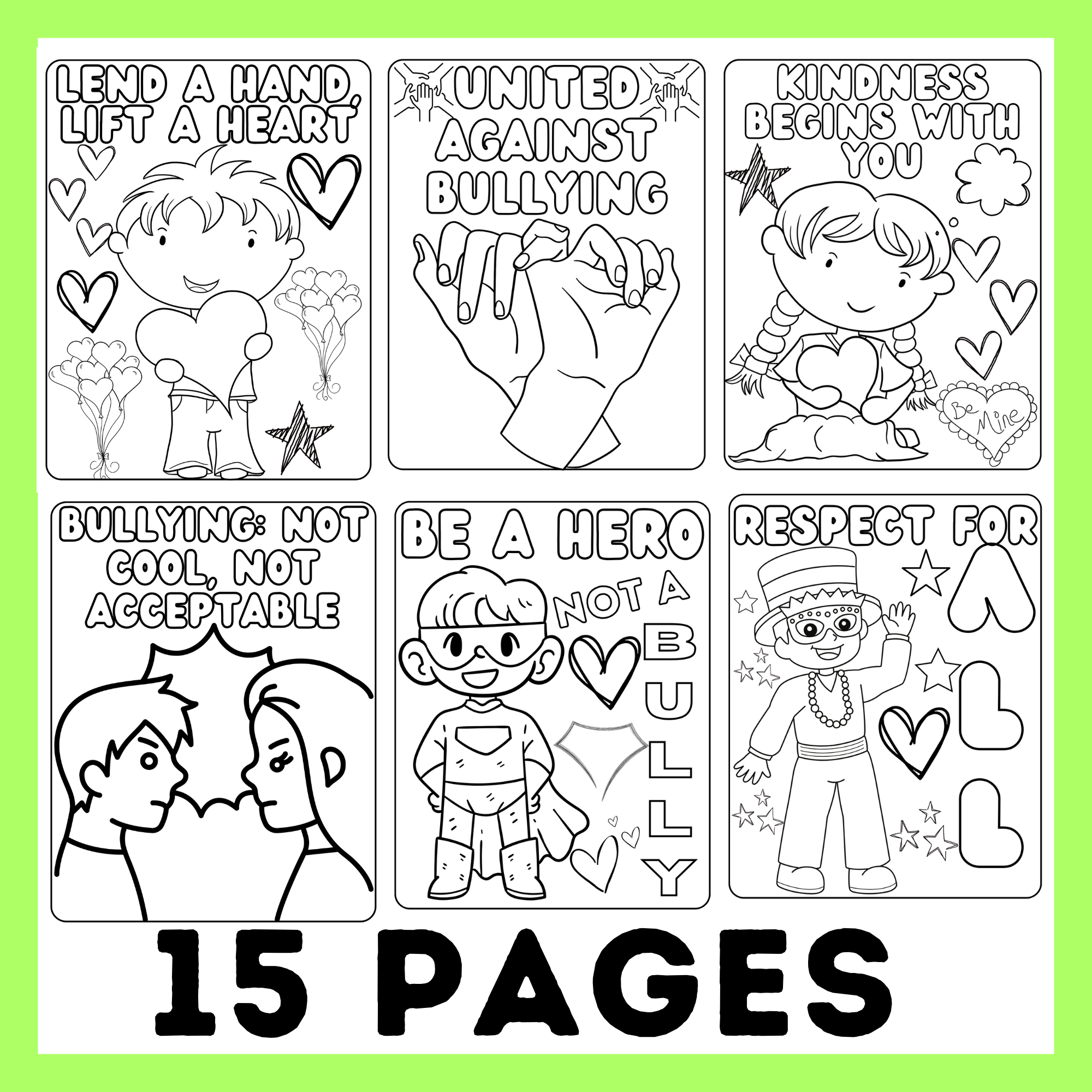 Bully prevention month coloring pages anti