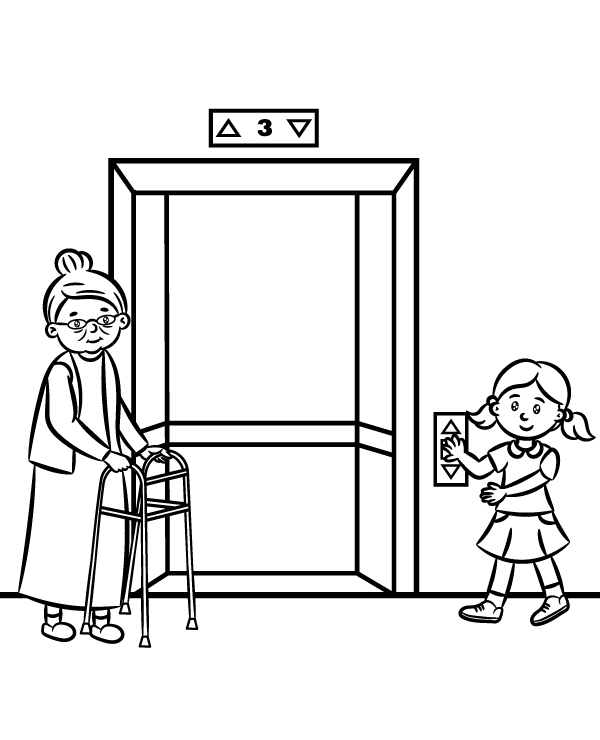 Helping others coloring page