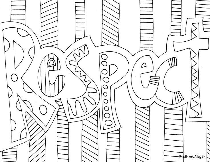 Printable doodle art coloring pages respect quote coloring pages coloring pages adult coloring pages