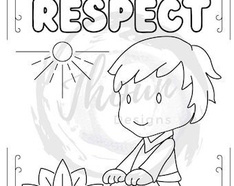 Respect coloring page instant download