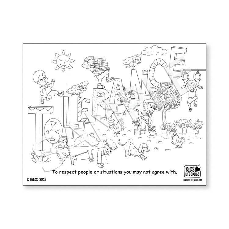 Tolerance life skills coloring sheet â kids love life skills