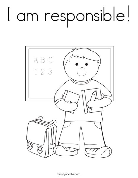 I am responsible coloring page