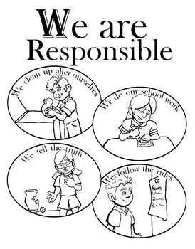 We are responsible pbis coloring page pdf by susan boyle tpt