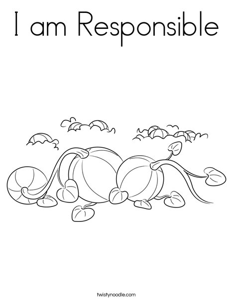 I am responsible coloring page