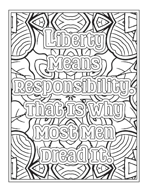 Premium vector patriotic quotes coloring pages for kdp coloring pages