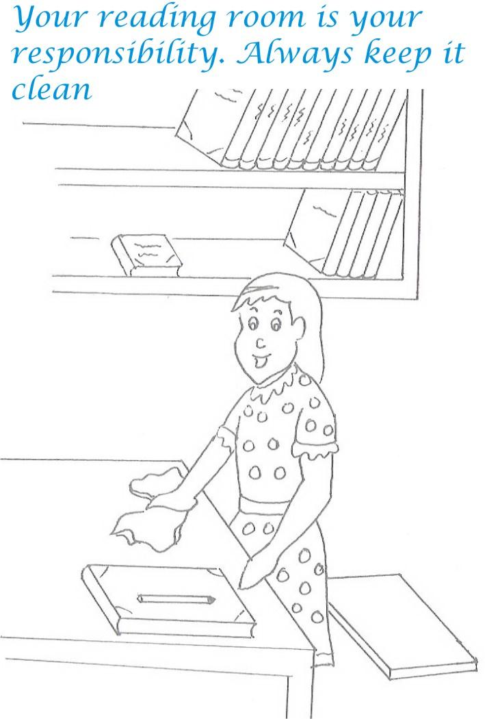 Etiquette for kids in home coloring page