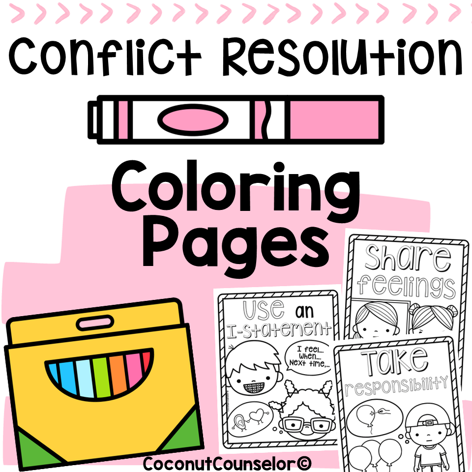 Conflict resolution coloring pages made by teachers