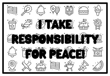 I take responsibility for peace peace colorg pages worksheet by swati sharma