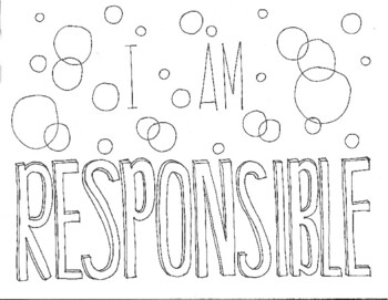 I am responsible character coloring page by katie richardson tpt