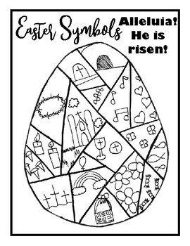 Easter egg with symbols coloring page religious pictures for the paschal season