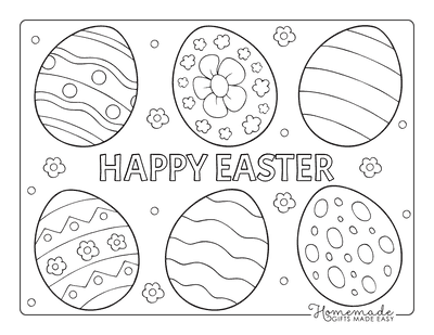 Easter egg coloring pages free printable templates