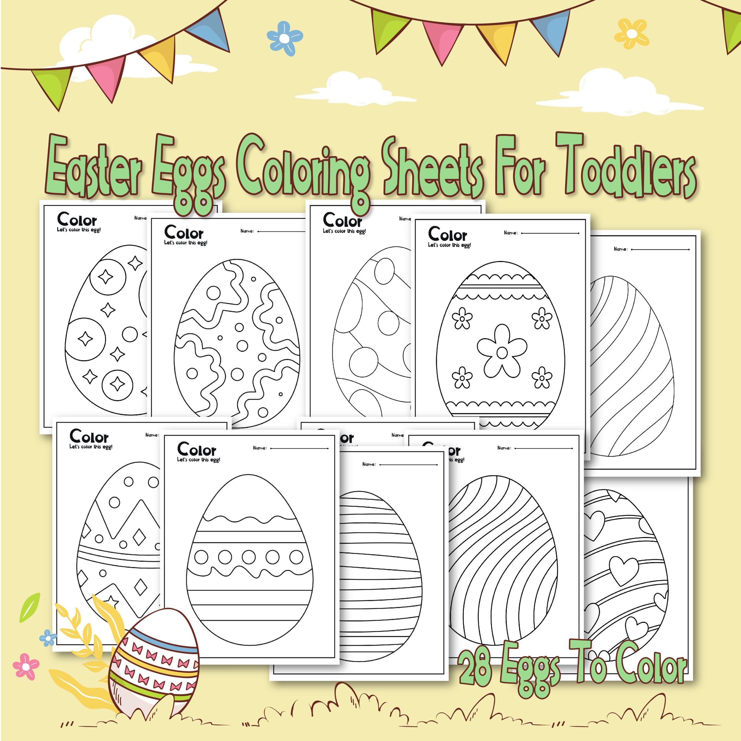 Easter eggs coloring pages made by teachers