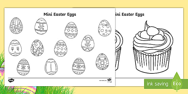 Mini easter egg louring pages teacher made